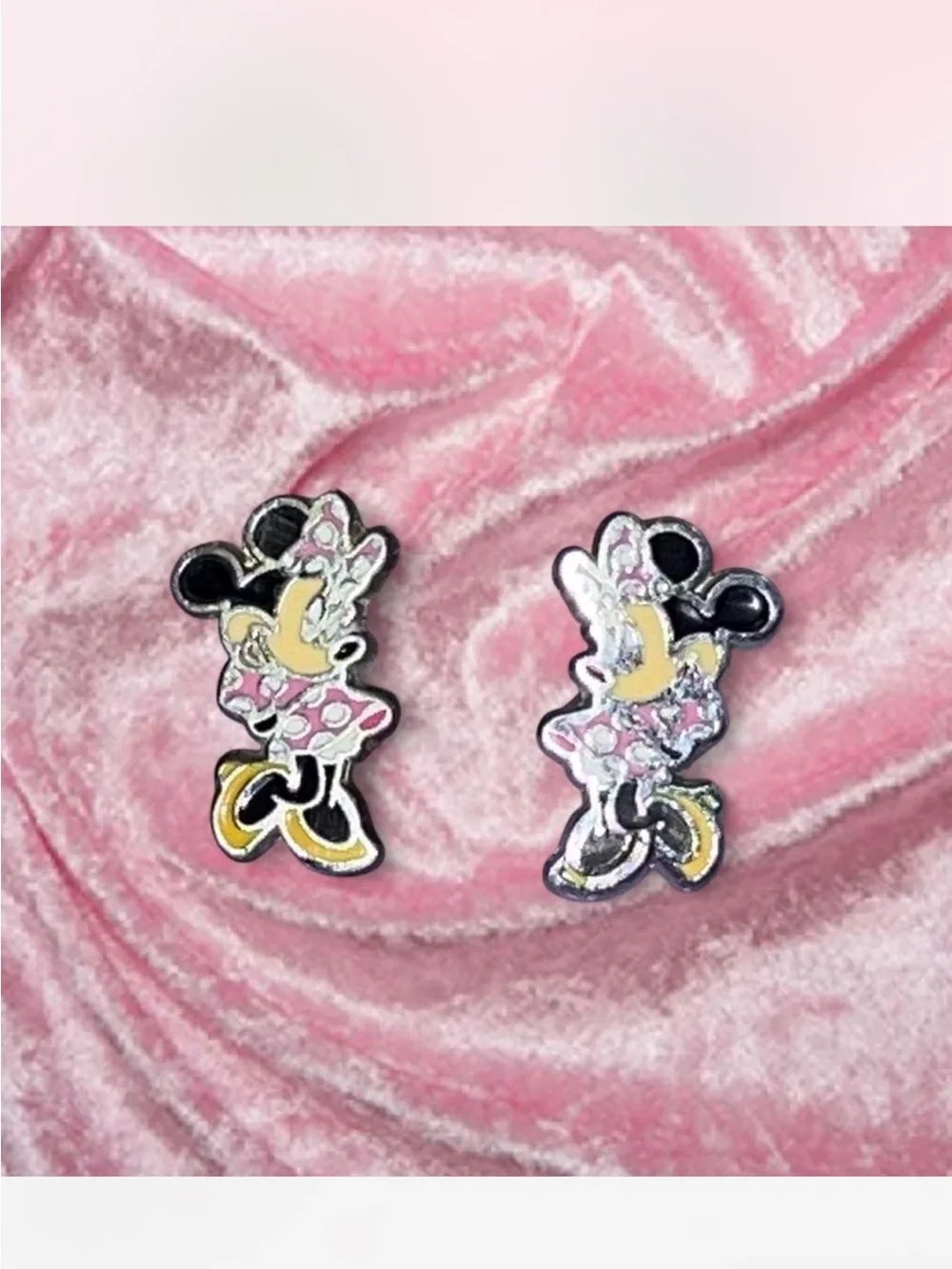 Disney Minnie Mouse Pink and Black Earrings
